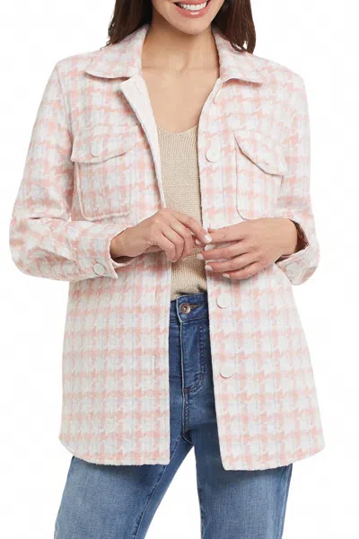 Tribal Penny Plaid Shacket - Plus In Wild Rose In Pink
