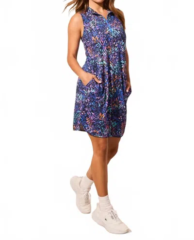 Tribal Performance Dress In Aqua In Blue