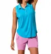 Tribal Performance Upf 50+ Sleeveless Polo Top In Cerulean Blue In Blue