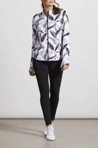 Tribal Performance Zip Up Jacket In Black/white