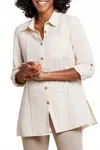 Tribal Pintuck Collard Tunic In Flax In White