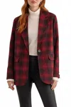Tribal Plaid Blazer In Earth Red In Multi