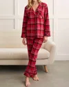 Tribal Plaid Pajama Set In Red
