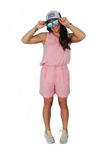 Tribal Pleated Wide Shorts In Pink