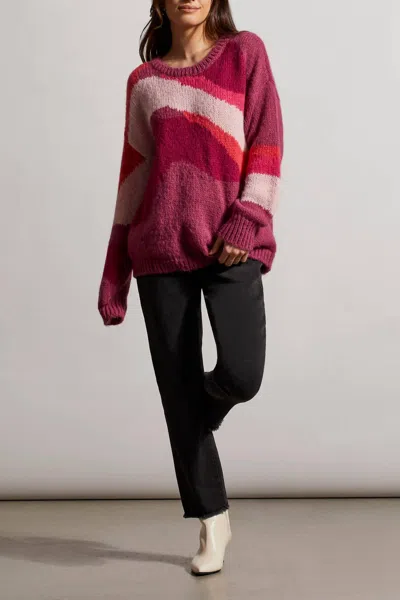 Tribal Plum Abstract Sweater In Dusty Plum In Pink