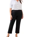 Tribal Plus Size Flatten-it Pull-on Ankle Pant In Black