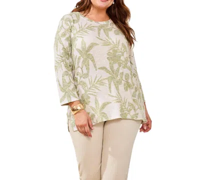 Tribal Plus Size Inclusive 3/4-sleeve Crew Neck Top
