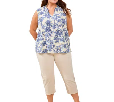 Tribal Plus Size Inclusive Frill-neck Printed Blouse