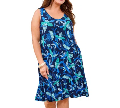Tribal Plus Size Printed Sleeveless V-neck Dress