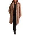 Tribal Plus Size Teddy Faux Fur Button-front Coat In Brown