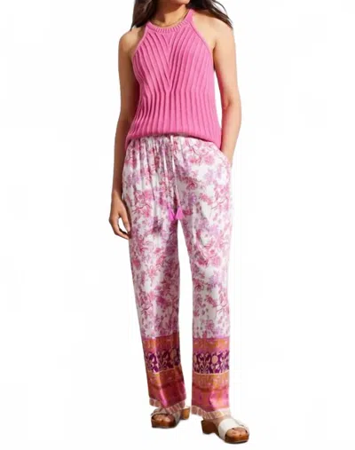 Tribal Preslie Printed Floral Border Pants In Daiquiri In Multi