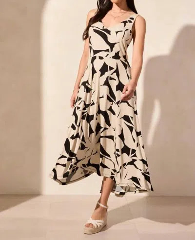 Tribal Print Sleeveless High-low Dress In Safari In Neutral