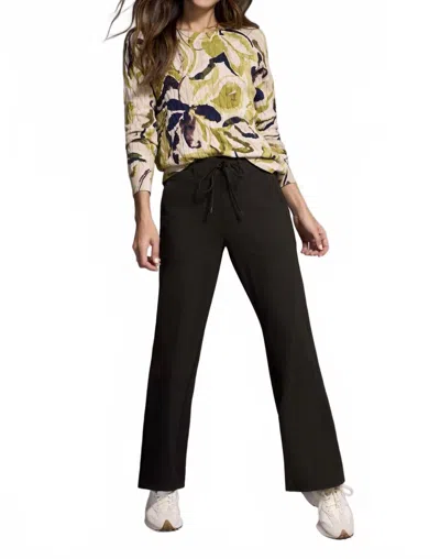 Tribal Printed Cable Cotton Crew Neck Sweater In Leek In Multi