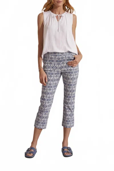 Tribal Printed Capri In Blue Star