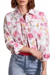 Tribal Printed Cropped Shacket In Daiquiri In Pink