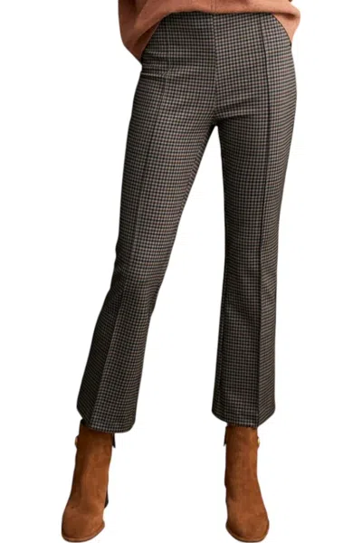 Tribal Printed Ponte Pull-on Ankle Pant In Aloe In Gray