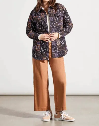 Tribal Quilted Shirt Jacket In Black Multi