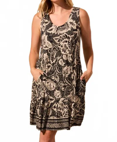 Tribal Printed Tank Dress In Pebble In Multi