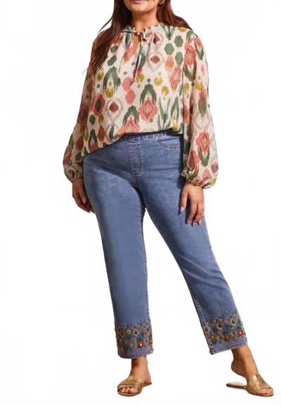 Tribal Puff Sleeve Blouse In Vine/multi
