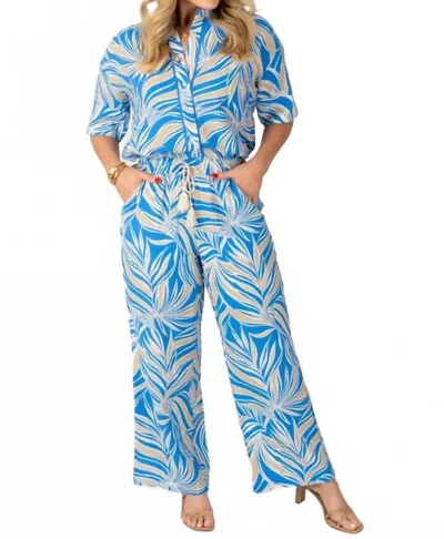 Tribal Pull On Ankle Drawcord Pants In Royal In Blue