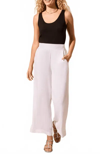 Tribal Pull On Ankle Pant In White In Black