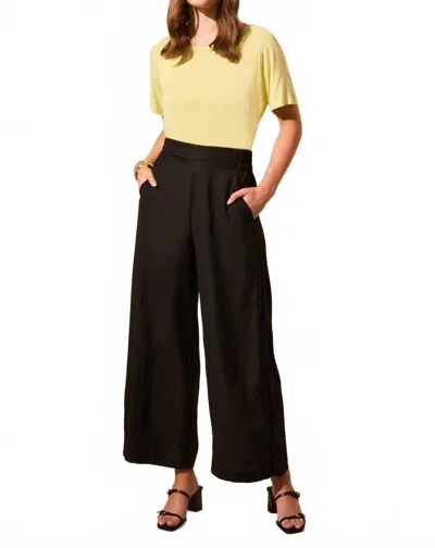 Tribal Pull On Ankle Pant With Hem In Black