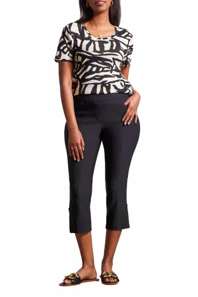 Tribal Pull On Capri Pants In Black
