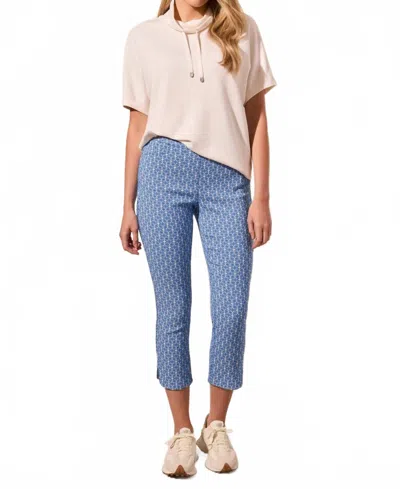 Tribal Pull On Capri Pants In Riviera In Blue