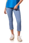 Tribal Pull On Capri With Rounded Slits In Riviera