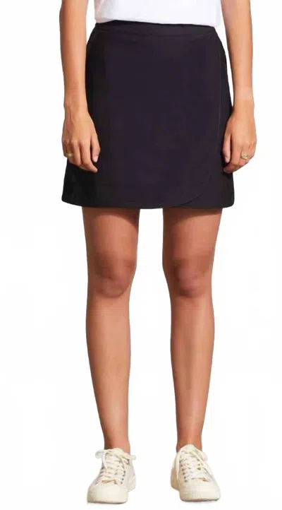 Tribal Pull On Faux Wrap Skort In Black In Purple