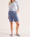 Tribal Pull On Flowy Shorts In Denim In Multi