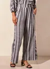 Tribal Pull-on Flowy Wide Leg Pants With Pockets In Black In Gray
