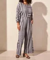 Tribal Pull-on Flowy Wide Leg Pants With Pockets In Black In Gray