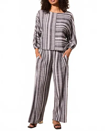 Tribal Pull On Flowy Wide Pants In Black