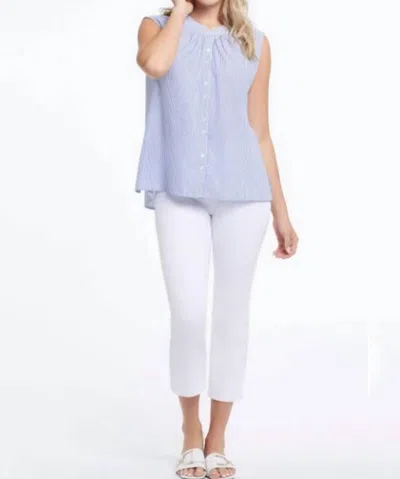 Tribal Pull On Kick Flare Capri Pants In White