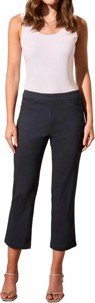 Tribal Pull On Kick Flare Capris Pants In Jet Blue In Multi
