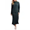 Tribal Pull On Midi Skirt In Alpine Green In Gray