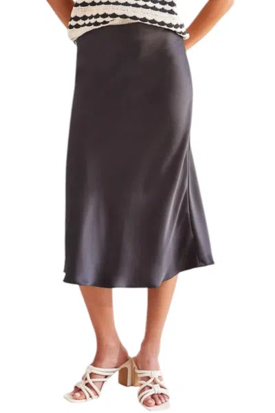 Tribal Pull On Midi Skirt In Black