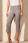 Tribal Pull-on Pattern Capri In Jet Blue In Gray
