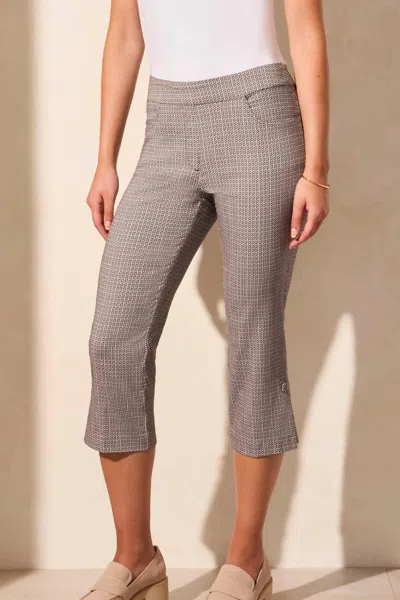 Tribal Pull-on Pattern Capri In Jet Blue In Gray
