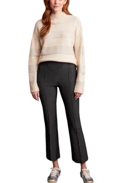 Tribal Pull On Shimmer Pinstripe Stretchy Trouser Pant In Black