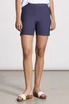 Tribal Pull On Short With Back Pockets In Jet Blue In Multi