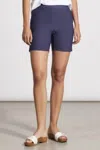 Tribal Pull On Short With Back Pockets In Jet Blue In Blue