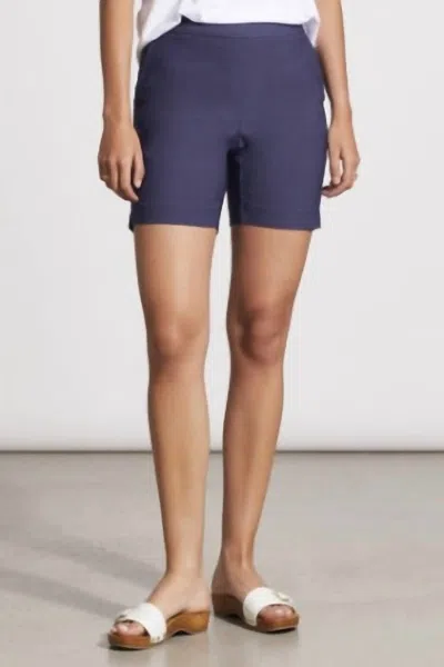 Tribal Pull On Short With Back Pockets In Jet Blue In Multi