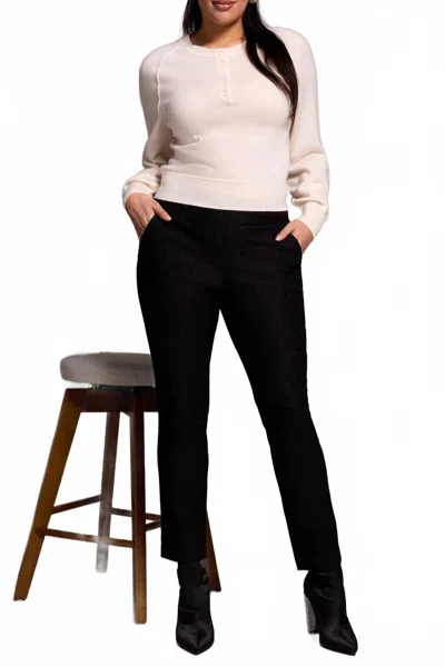 Tribal Pull On With Back Leg Seam Ankle Pant In Black Shimmer In Multi