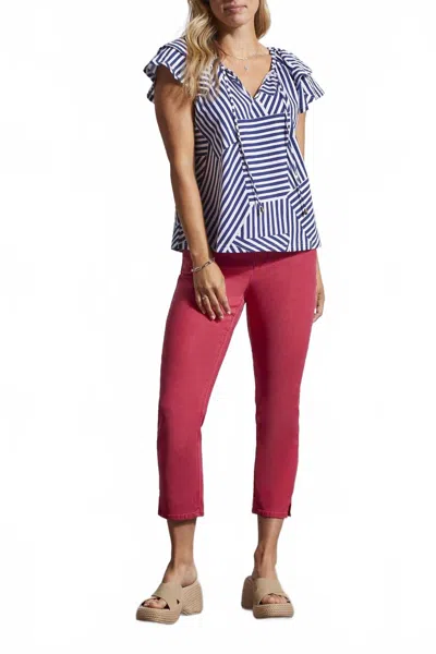 Tribal Pullon Capri's In Raspberry In Red