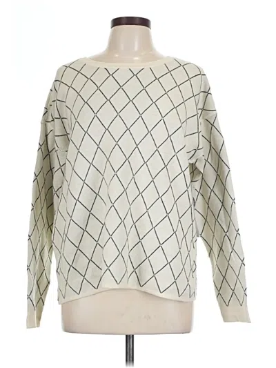 Pre-owned Tribal Pullover Sweater In White