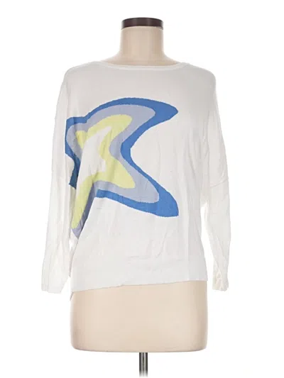Pre-owned Tribal Pullover Sweater In White