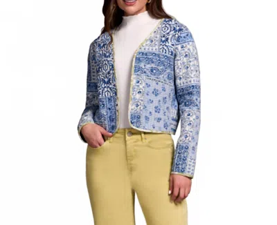 Tribal Quilted Cotton Patchwork Reversible Jacket In Ultrablue In Blue
