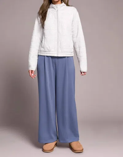 Tribal Quilted Lightweight Zip-front Mock Neck Jacket In H Frost Grey In Blue